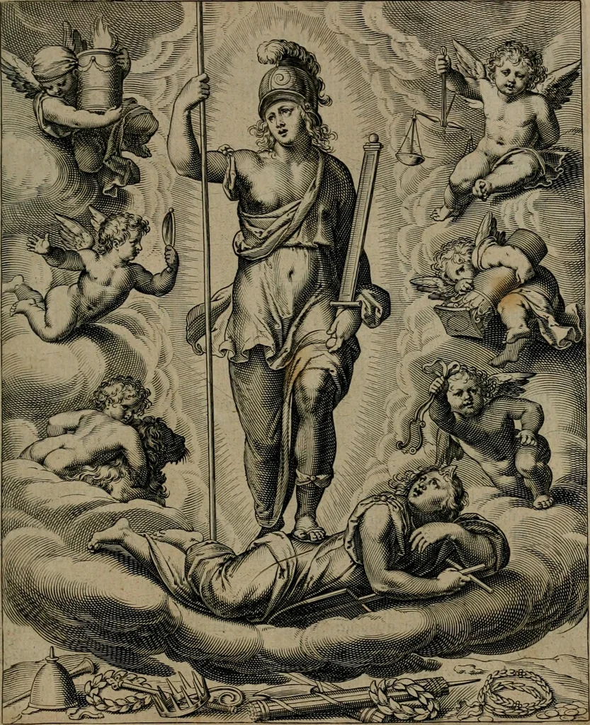 An illustration from Quinti Horatii Flacci emblemata : imaginibus in aes incisis, notisq[ue], illustrata, 1612, leaf 12