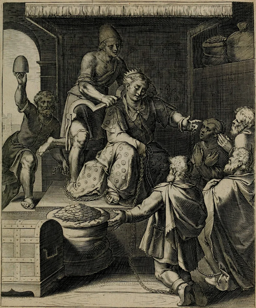 An illustration from Quinti Horatii Flacci emblemata : imaginibus in aes incisis, notisq[ue], illustrata, 1612, leaf 124