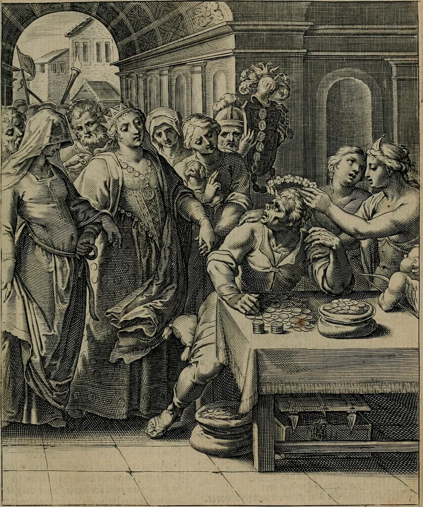 An illustration from Quinti Horatii Flacci emblemata : imaginibus in aes incisis, notisq[ue], illustrata, 1612, leaf 132