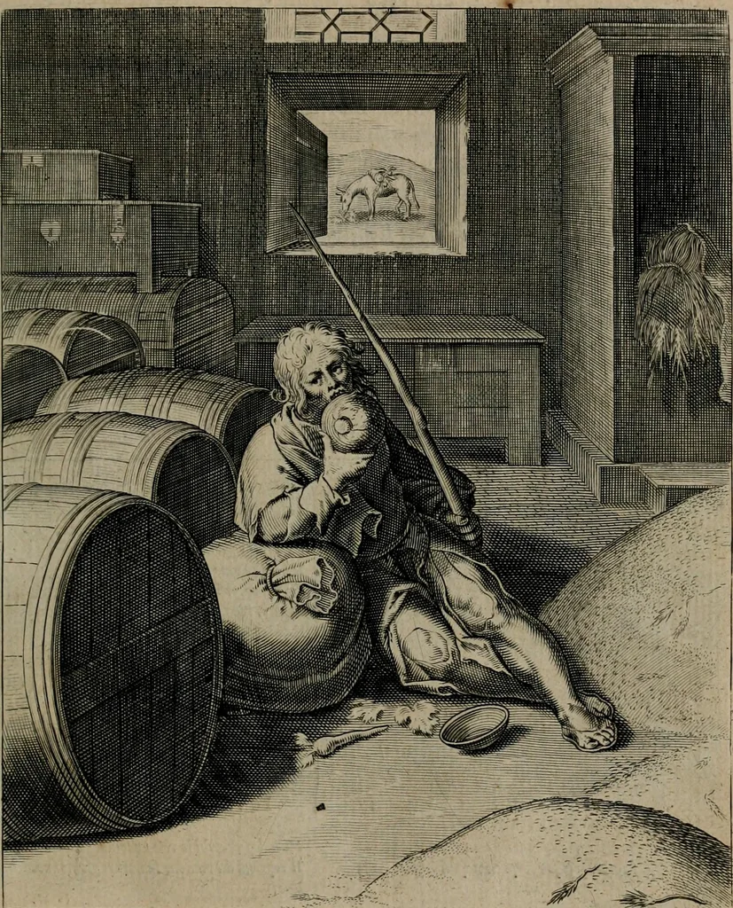 An illustration from Quinti Horatii Flacci emblemata : imaginibus in aes incisis, notisq[ue], illustrata, 1612, leaf 134
