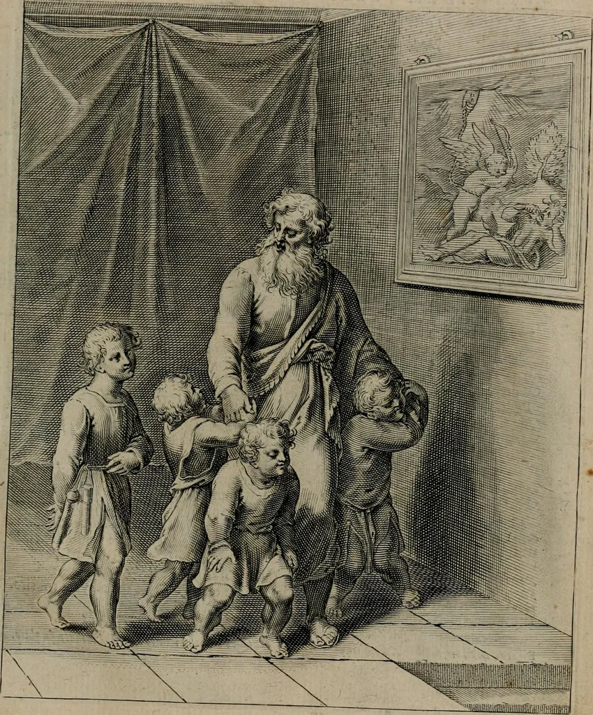 An illustration from Quinti Horatii Flacci emblemata : imaginibus in aes incisis, notisq[ue], illustrata, 1612, leaf 144