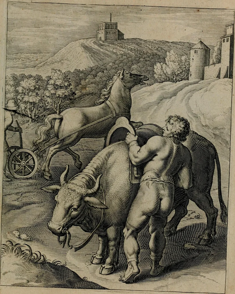 An illustration from Quinti Horatii Flacci emblemata : imaginibus in aes incisis, notisq[ue], illustrata, 1612, leaf 152