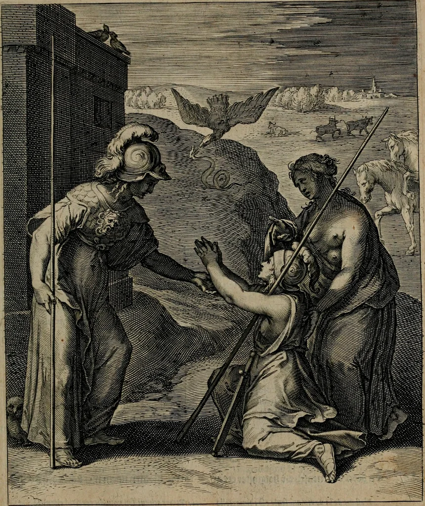 An illustration from Quinti Horatii Flacci emblemata : imaginibus in aes incisis, notisq[ue], illustrata, 1612, leaf 16