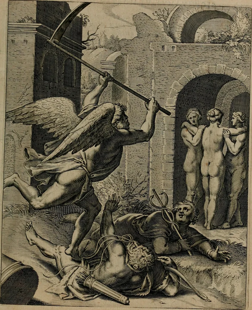 An illustration from Quinti Horatii Flacci emblemata : imaginibus in aes incisis, notisq[ue], illustrata, 1612, leaf 194