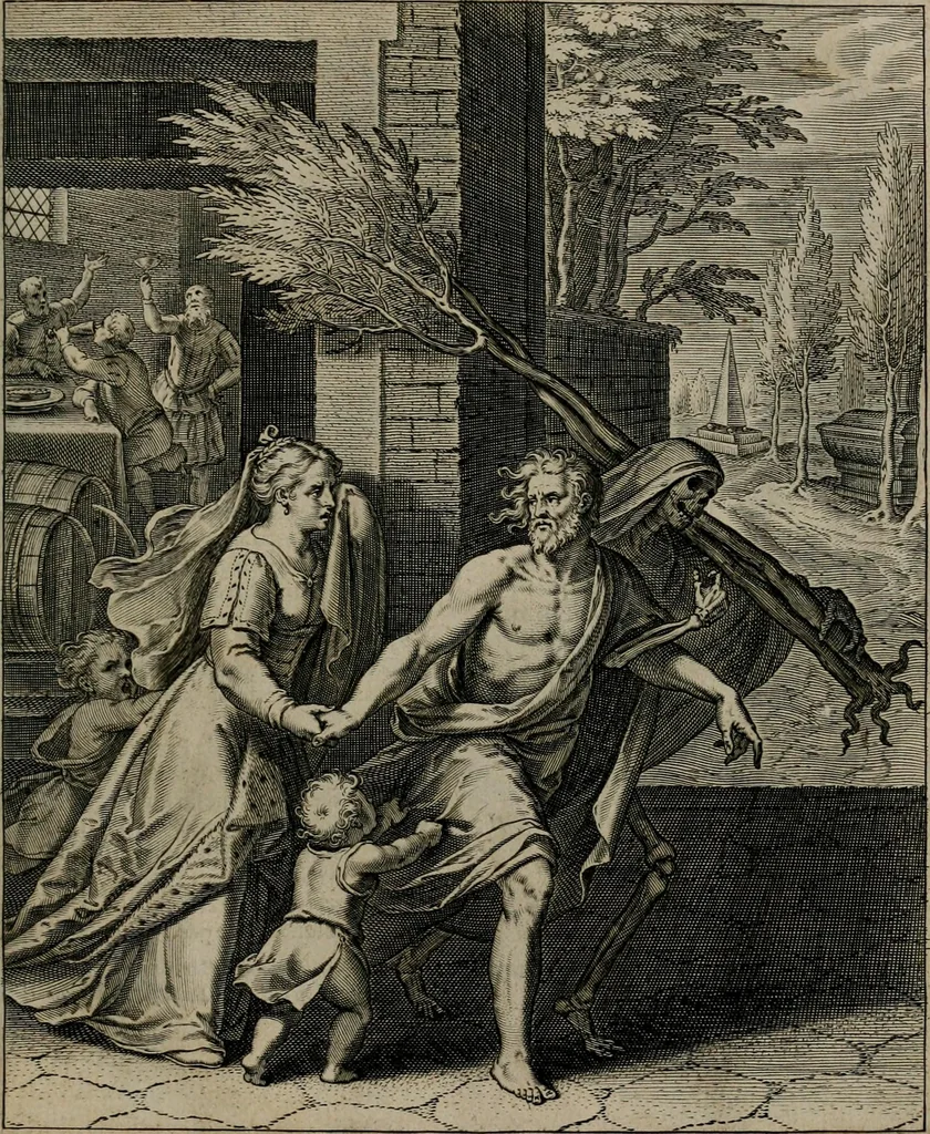An illustration from Quinti Horatii Flacci emblemata : imaginibus in aes incisis, notisq[ue], illustrata, 1612, leaf 200