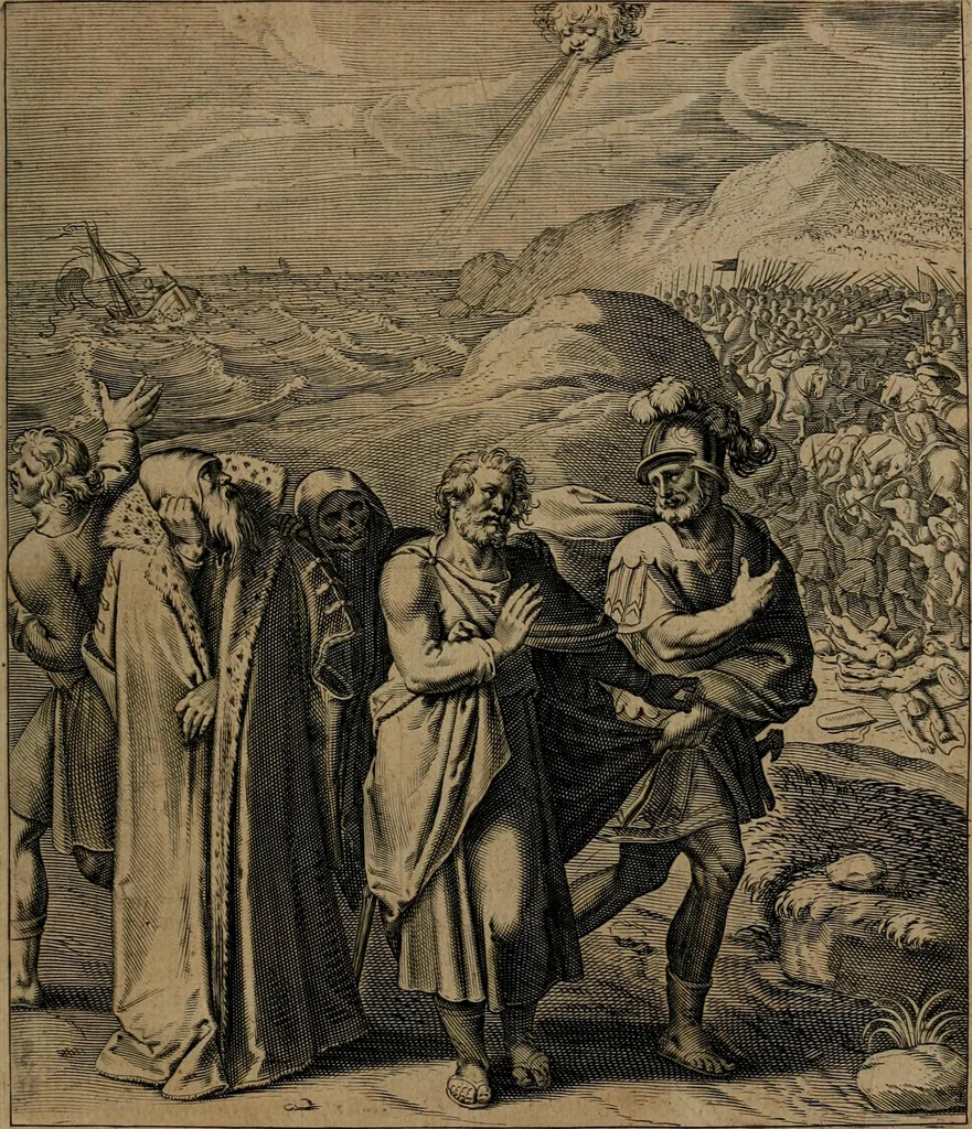 An illustration from Quinti Horatii Flacci emblemata : imaginibus in aes incisis, notisq[ue], illustrata, 1612, leaf 204