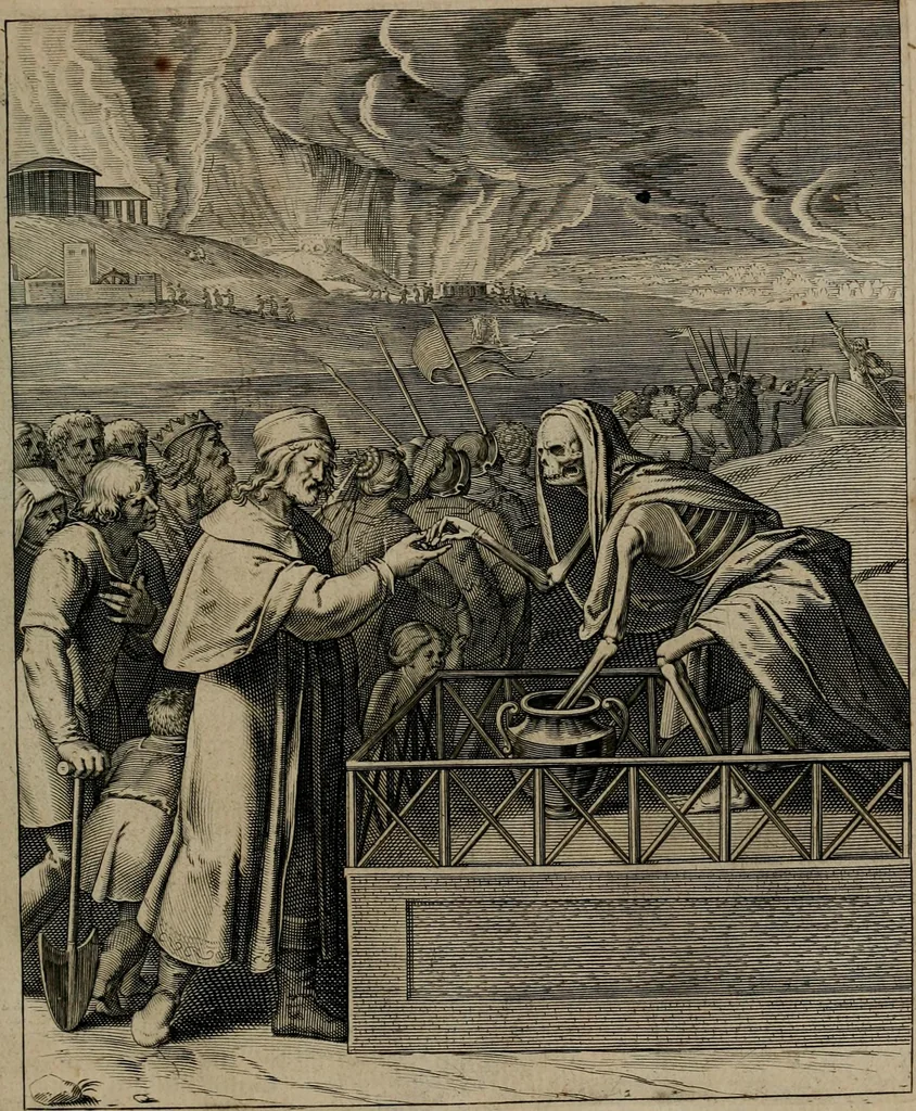 An illustration from Quinti Horatii Flacci emblemata : imaginibus in aes incisis, notisq[ue], illustrata, 1612, leaf 206