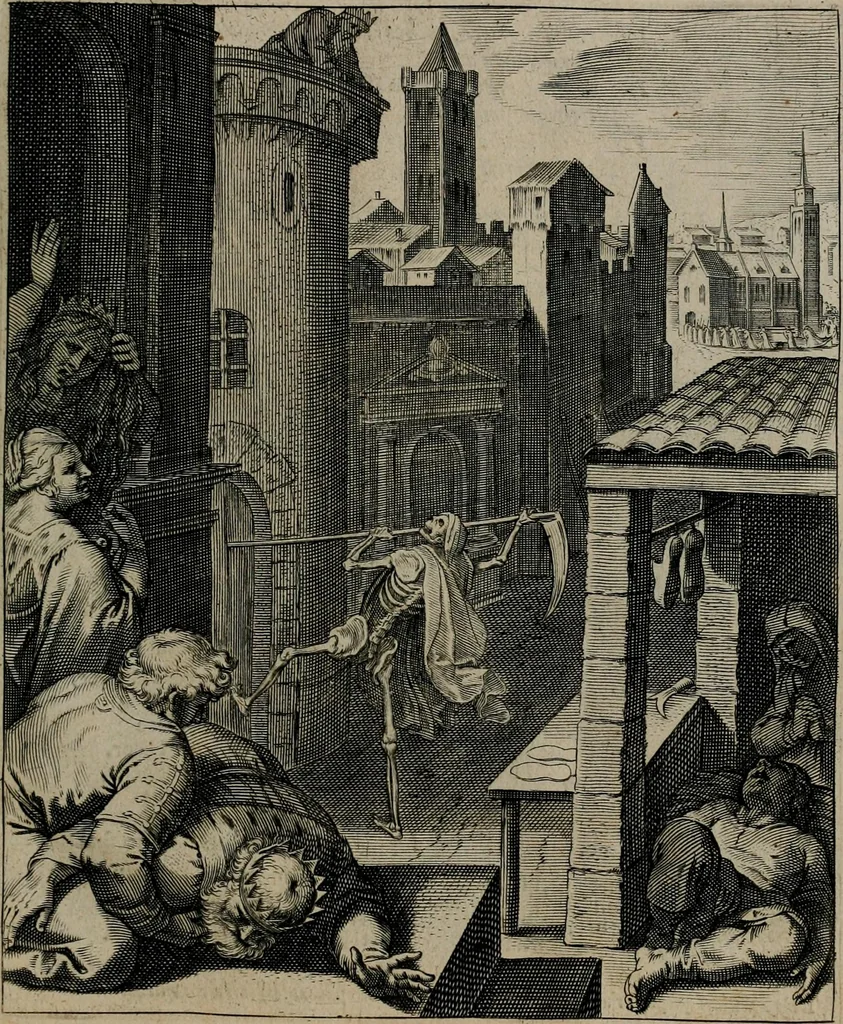 An illustration from Quinti Horatii Flacci emblemata : imaginibus in aes incisis, notisq[ue], illustrata, 1612, leaf 208