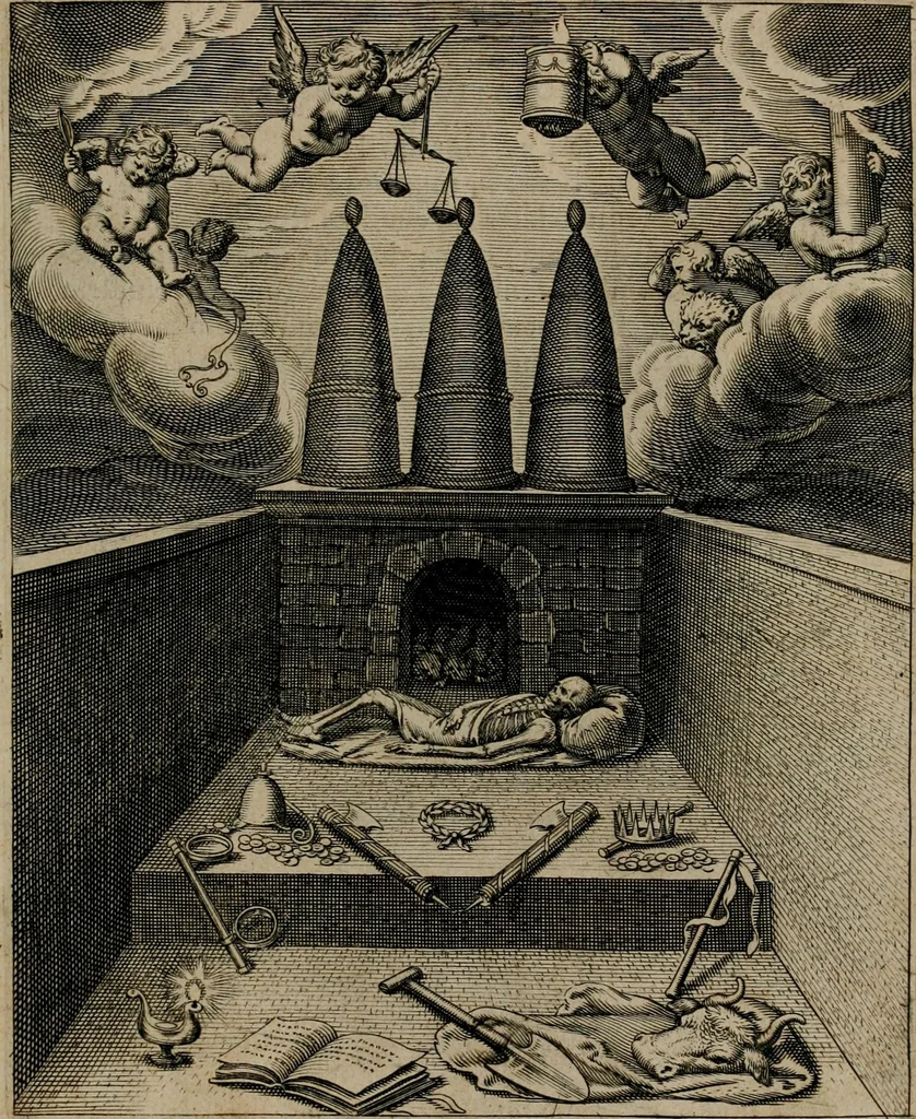 An illustration from Quinti Horatii Flacci emblemata : imaginibus in aes incisis, notisq[ue], illustrata, 1612, leaf 216