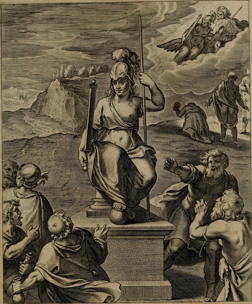 An illustration from Quinti Horatii Flacci emblemata : imaginibus in aes incisis, notisq[ue], illustrata, 1612, leaf 28