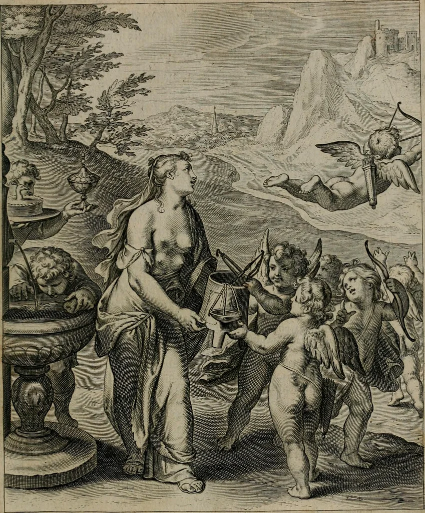 An illustration from Quinti Horatii Flacci emblemata : imaginibus in aes incisis, notisq[ue], illustrata, 1612, leaf 46