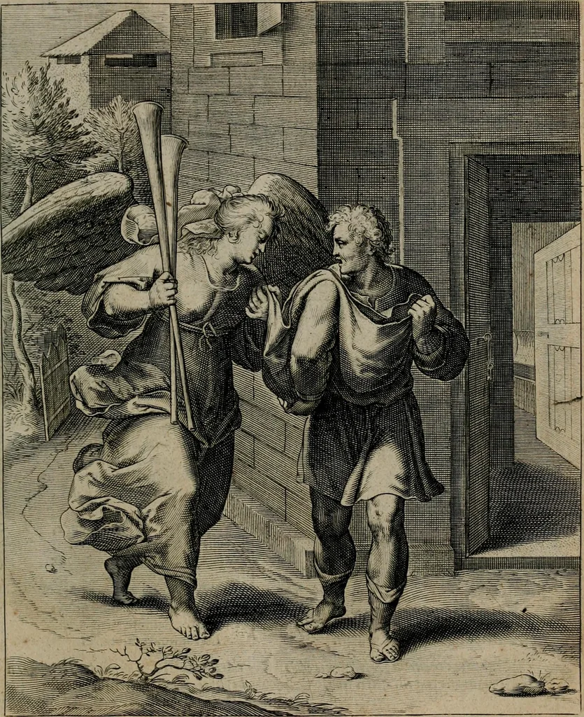 An illustration from Quinti Horatii Flacci emblemata : imaginibus in aes incisis, notisq[ue], illustrata, 1612, leaf 64