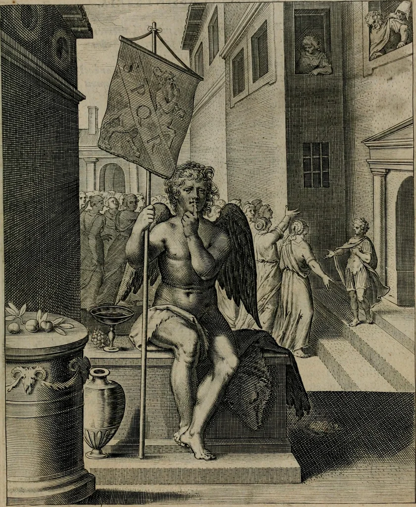 An illustration from Quinti Horatii Flacci emblemata : imaginibus in aes incisis, notisq[ue], illustrata, 1612, leaf 66