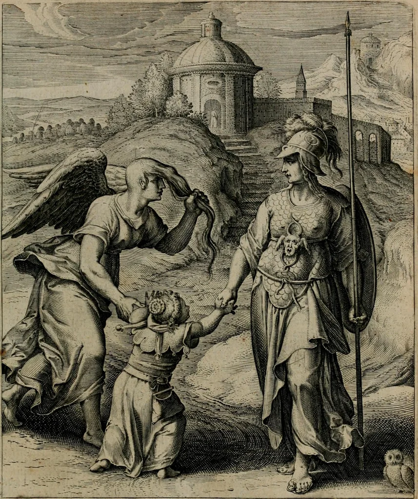 An illustration from Quinti Horatii Flacci emblemata : imaginibus in aes incisis, notisq[ue], illustrata, 1612, leaf 70