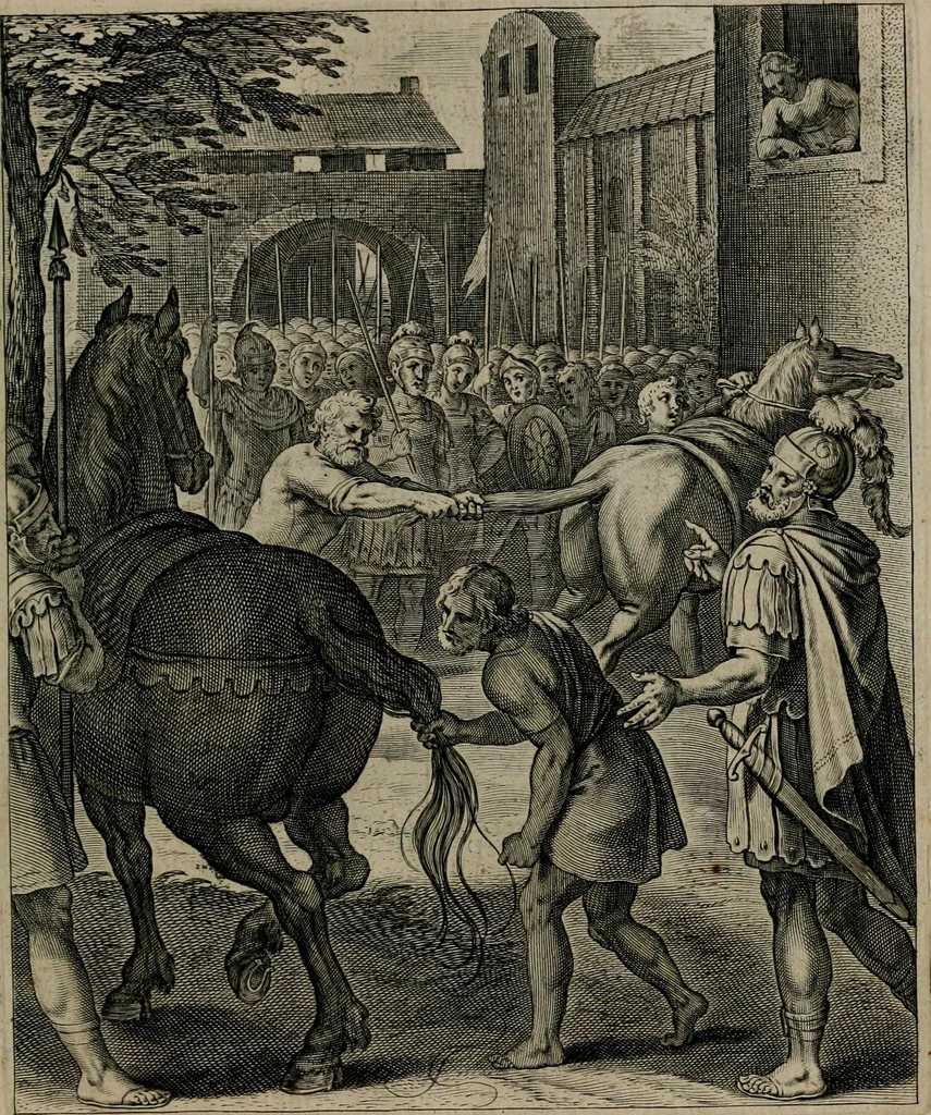 An illustration from Quinti Horatii Flacci emblemata : imaginibus in aes incisis, notisq[ue], illustrata, 1612, leaf 72