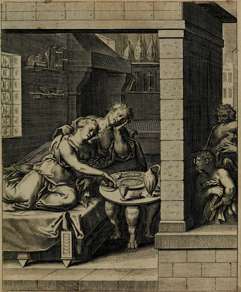 An illustration from Quinti Horatii Flacci emblemata : imaginibus in aes incisis, notisq[ue], illustrata, 1612, leaf 80