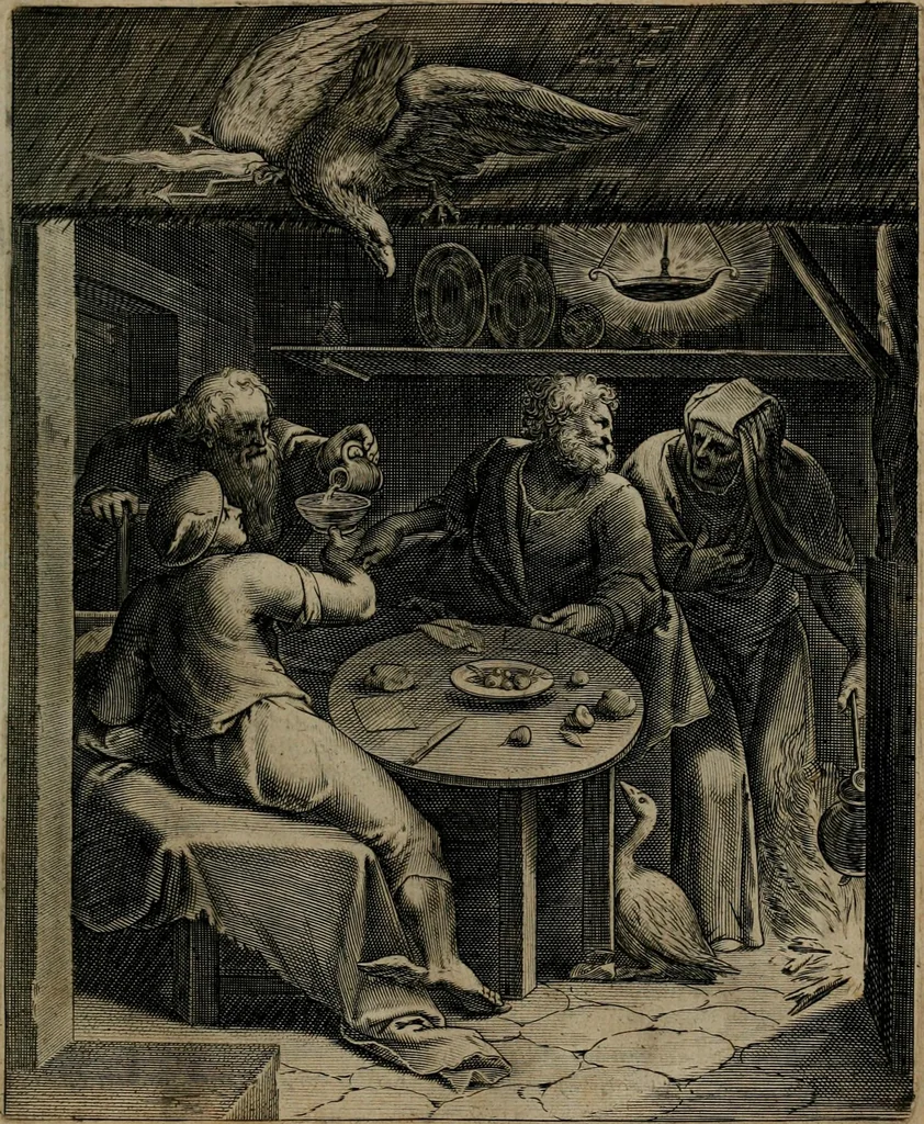 An illustration from Quinti Horatii Flacci emblemata : imaginibus in aes incisis, notisq[ue], illustrata, 1612, leaf 90