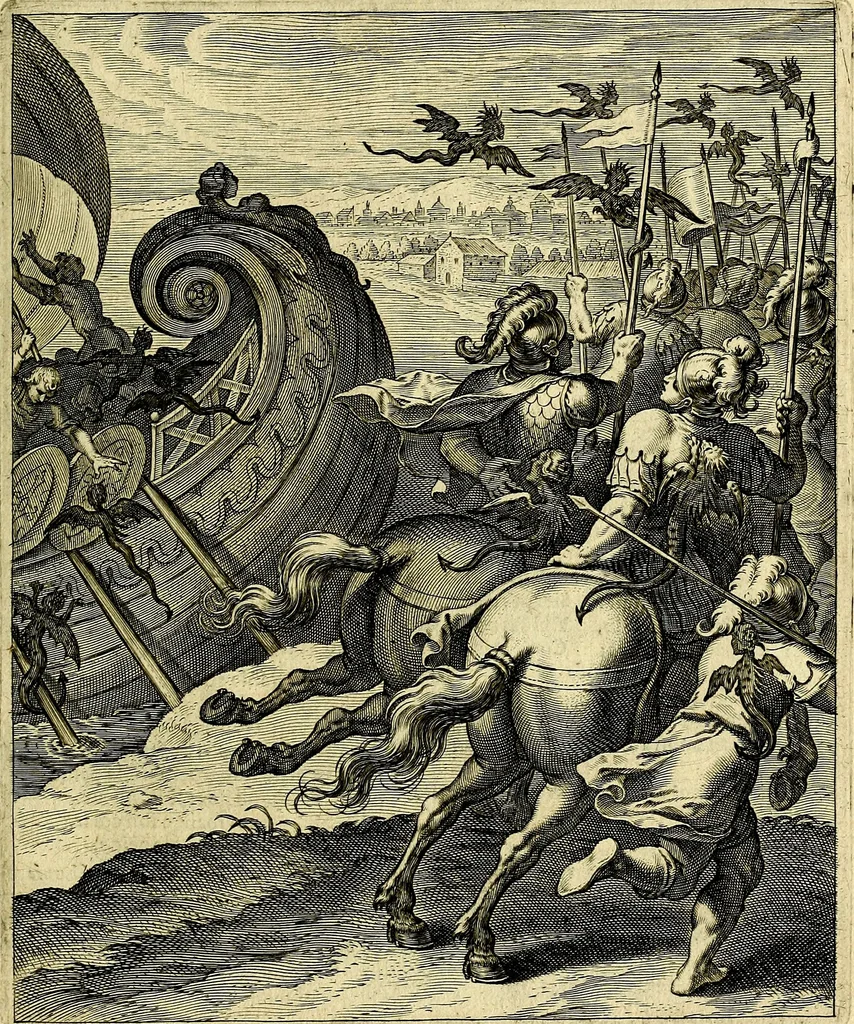 An illustration from Quinti Horatii Flacci emblemata imaginibus in æs incis, notisq́; illustrata, 1612, leaf 100