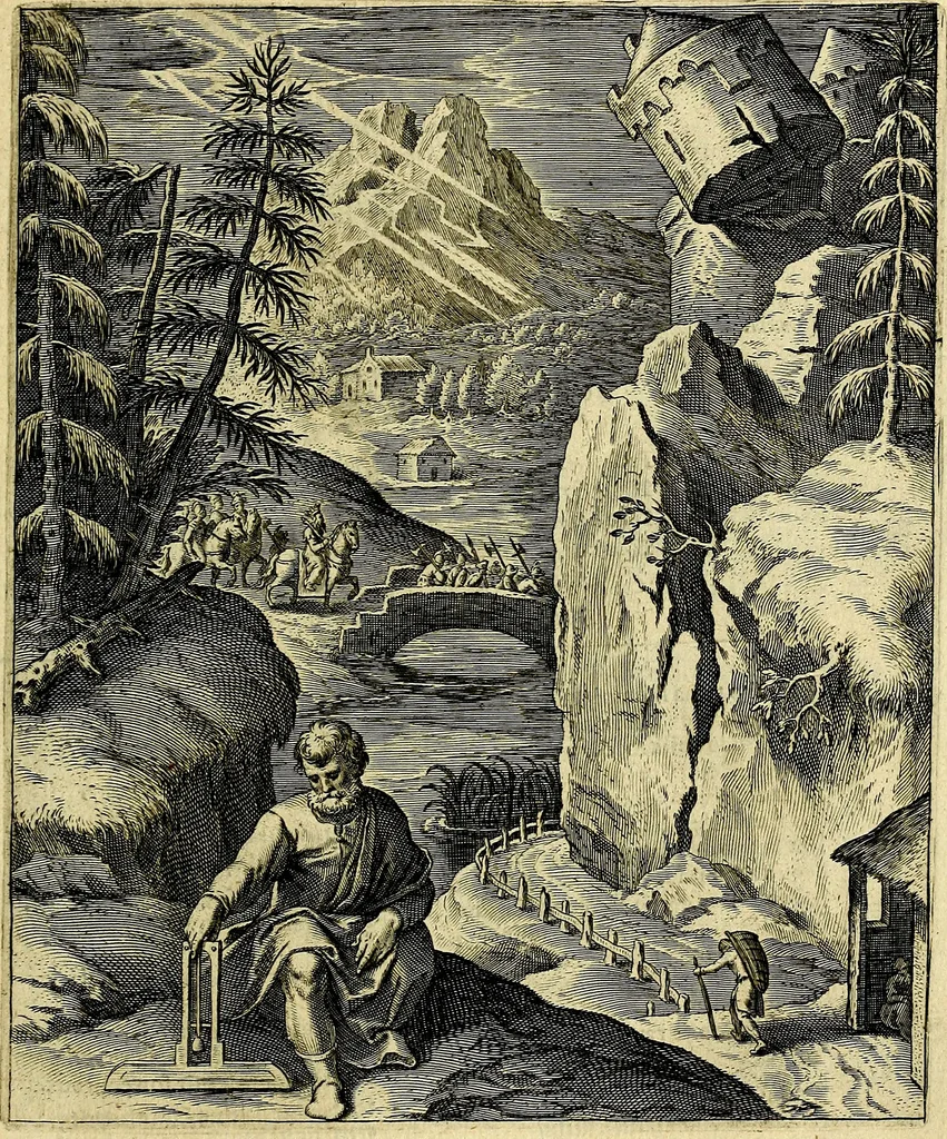 An illustration from Quinti Horatii Flacci emblemata imaginibus in æs incis, notisq́; illustrata, 1612, leaf 102