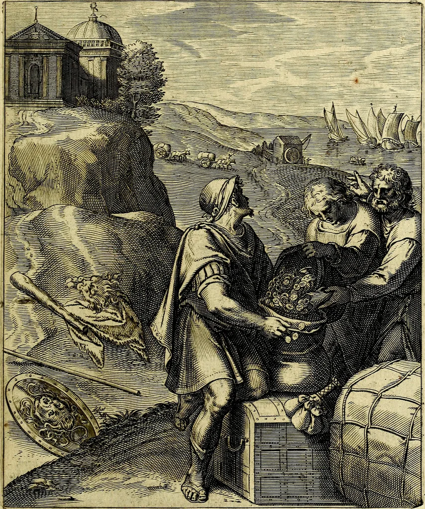 An illustration from Quinti Horatii Flacci emblemata imaginibus in æs incis, notisq́; illustrata, 1612, leaf 110