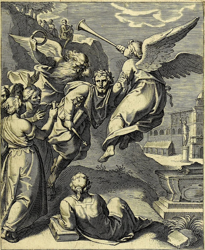 An illustration from Quinti Horatii Flacci emblemata imaginibus in æs incis, notisq́; illustrata, 1612, leaf 164