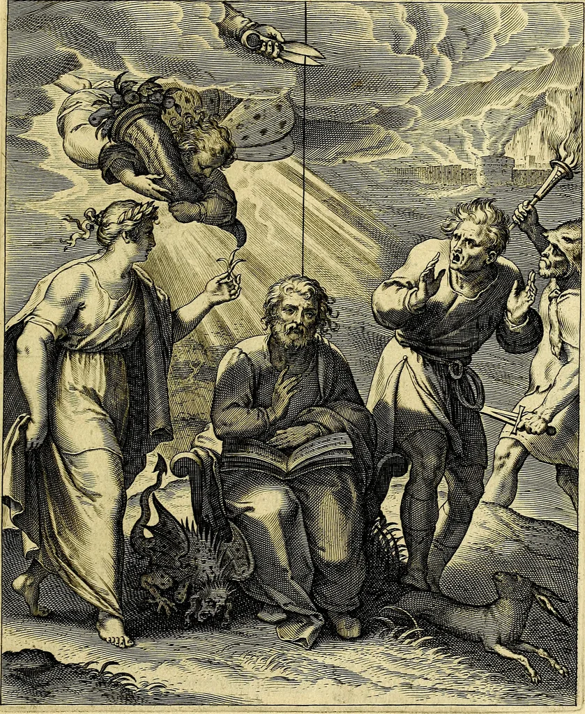 An illustration from Quinti Horatii Flacci emblemata imaginibus in æs incis, notisq́; illustrata, 1612, leaf 170