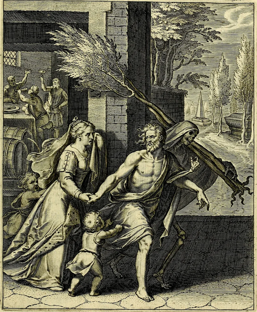 An illustration from Quinti Horatii Flacci emblemata imaginibus in æs incis, notisq́; illustrata, 1612, leaf 202