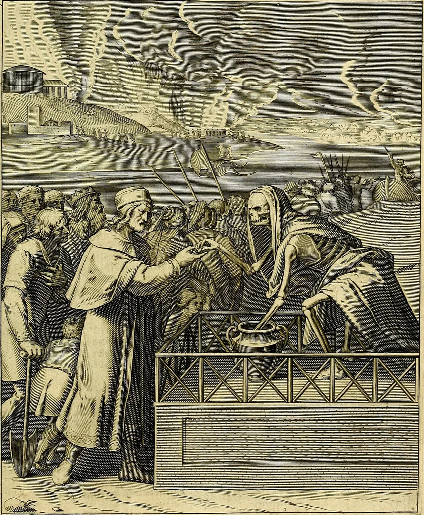 An illustration from Quinti Horatii Flacci emblemata imaginibus in æs incis, notisq́; illustrata, 1612, leaf 208