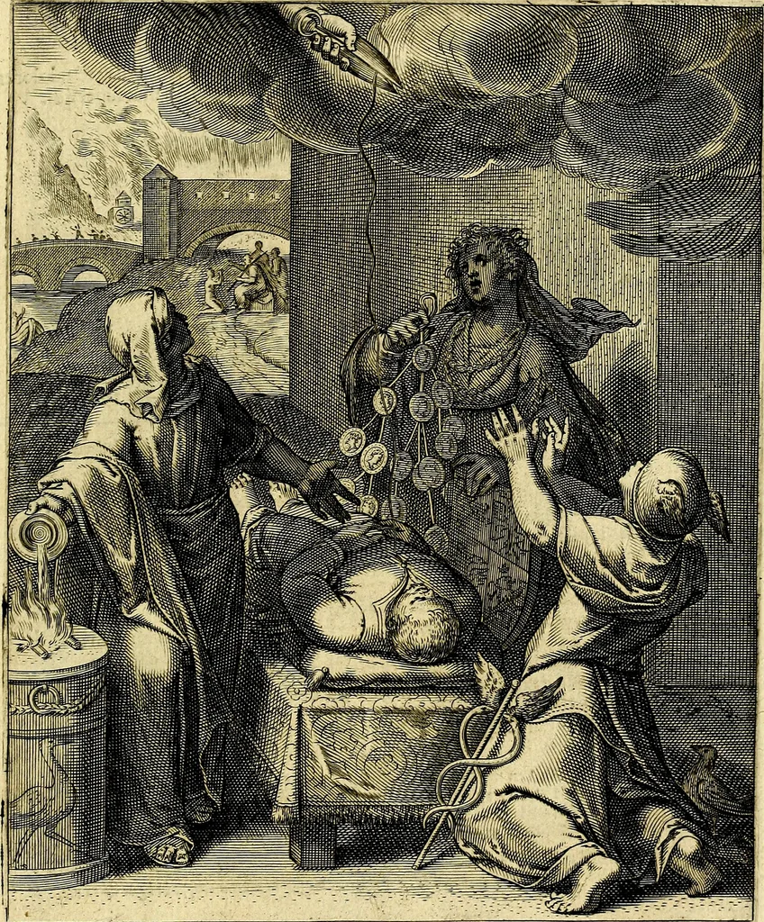 An illustration from Quinti Horatii Flacci emblemata imaginibus in æs incis, notisq́; illustrata, 1612, leaf 216