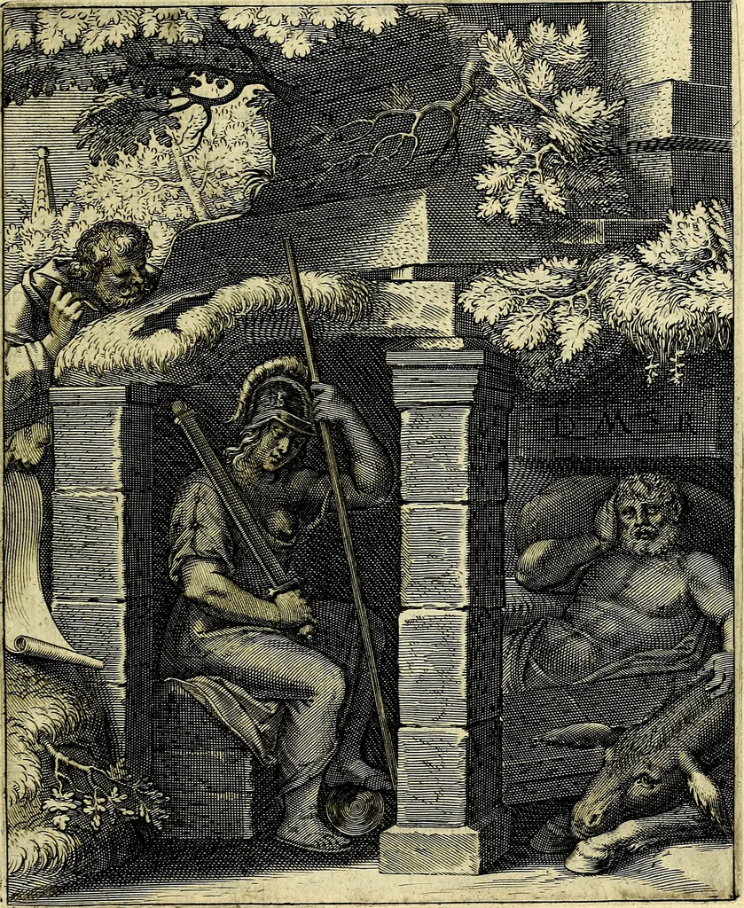 An illustration from Quinti Horatii Flacci emblemata imaginibus in æs incis, notisq́; illustrata, 1612, leaf 28