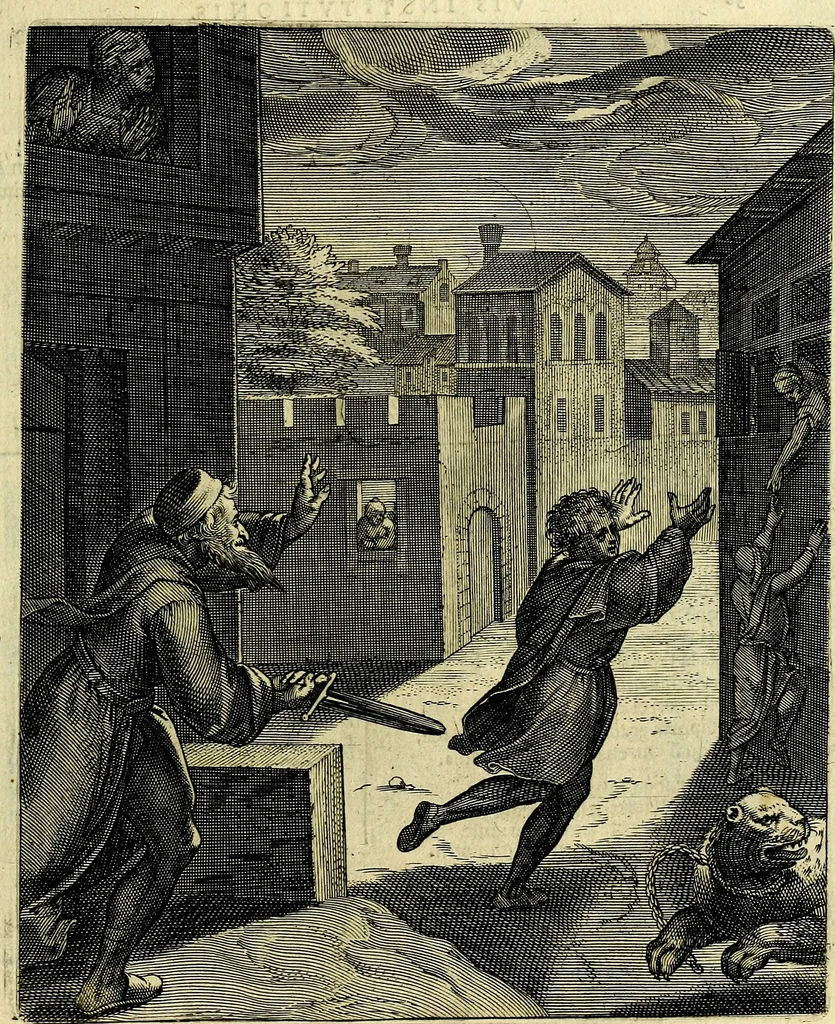 An illustration from Quinti Horatii Flacci emblemata imaginibus in æs incis, notisq́; illustrata, 1612, leaf 36