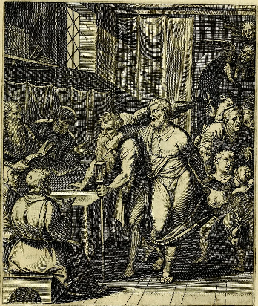 An illustration from Quinti Horatii Flacci emblemata imaginibus in æs incis, notisq́; illustrata, 1612, leaf 52