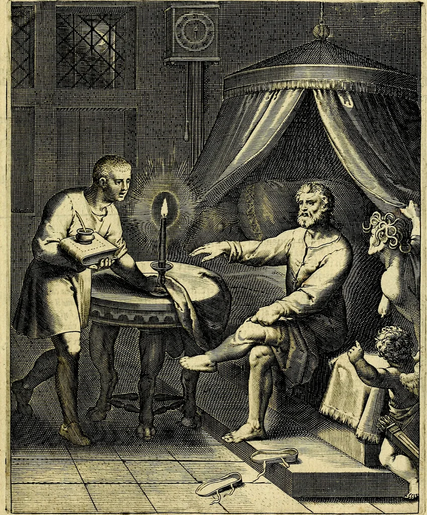 An illustration from Quinti Horatii Flacci emblemata imaginibus in æs incis, notisq́; illustrata, 1612, leaf 58