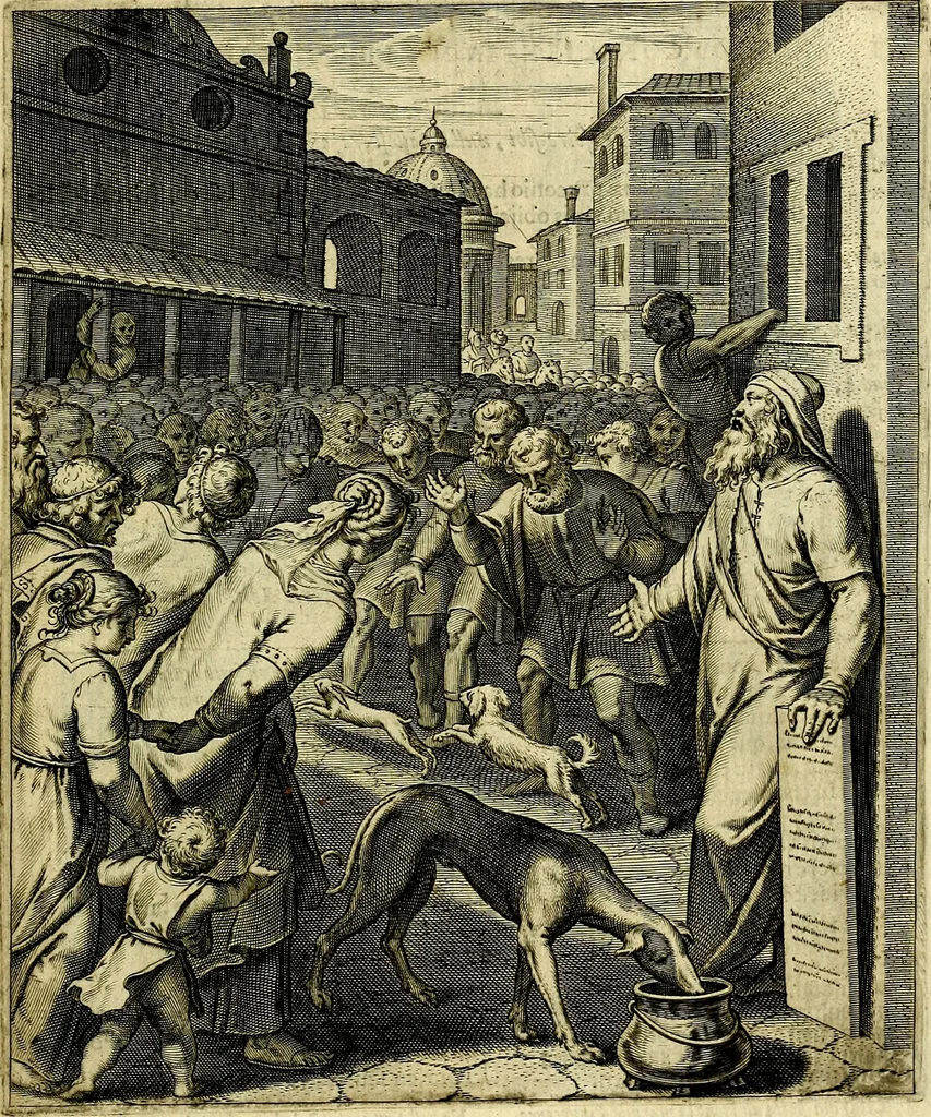 An illustration from Quinti Horatii Flacci emblemata imaginibus in æs incis, notisq́; illustrata, 1612, leaf 62