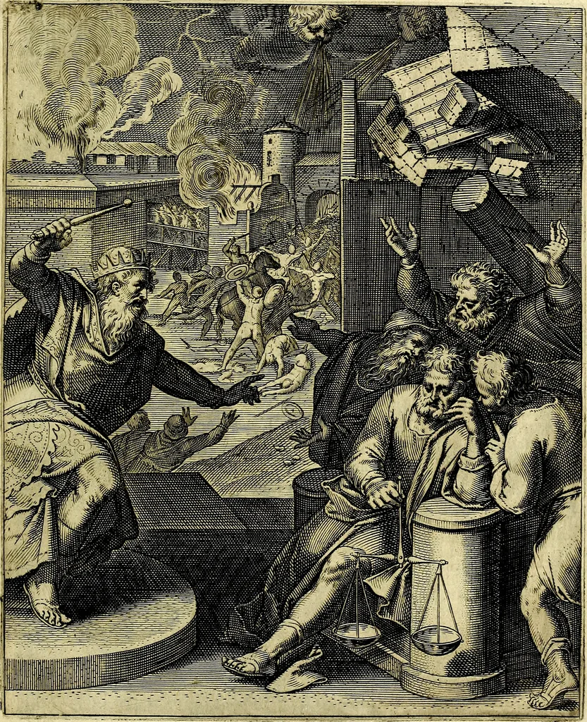 An illustration from Quinti Horatii Flacci emblemata imaginibus in æs incis, notisq́; illustrata, 1612, leaf 76