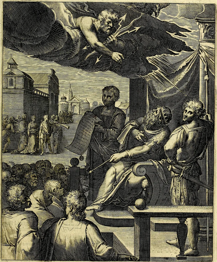 An illustration from Quinti Horatii Flacci emblemata imaginibus in æs incis, notisq́; illustrata, 1612, leaf 84