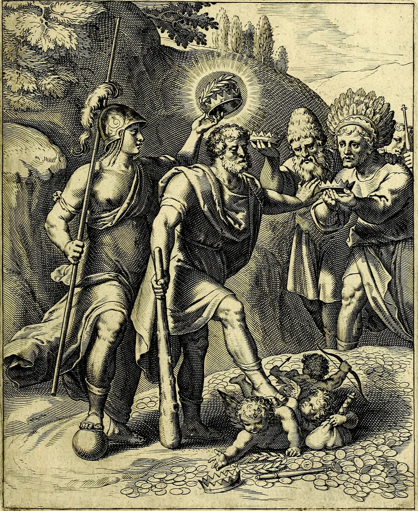 An illustration from Quinti Horatii Flacci emblemata imaginibus in æs incis, notisq́; illustrata, 1612, leaf 86