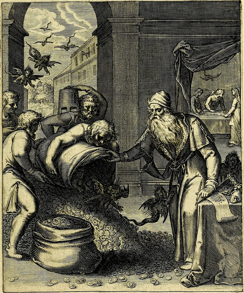 An illustration from Quinti Horatii Flacci emblemata imaginibus in æs incis, notisq́; illustrata, 1612, leaf 96