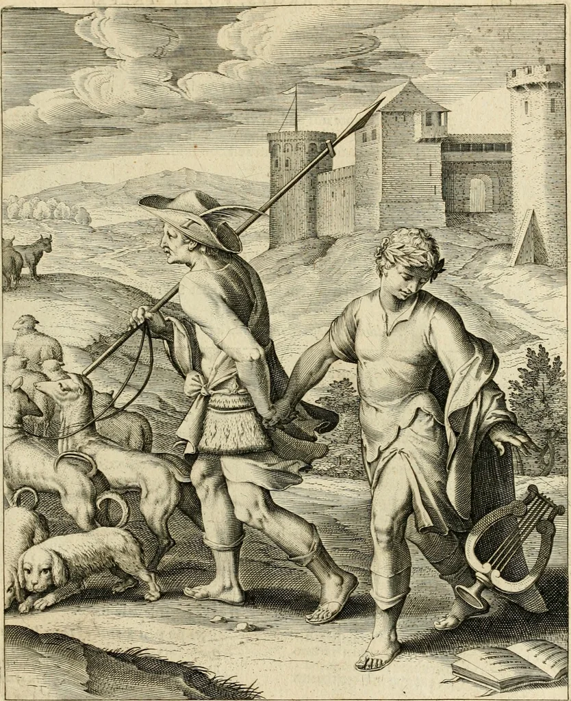 An illustration from Quinti Horatij Flacci Emblemata : imaginibus in aes incisis, notis[que] illustrata, 1612, leaf 146