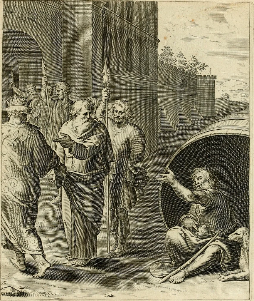 An illustration from Quinti Horatij Flacci Emblemata : imaginibus in aes incisis, notis[que] illustrata, 1612, leaf 154