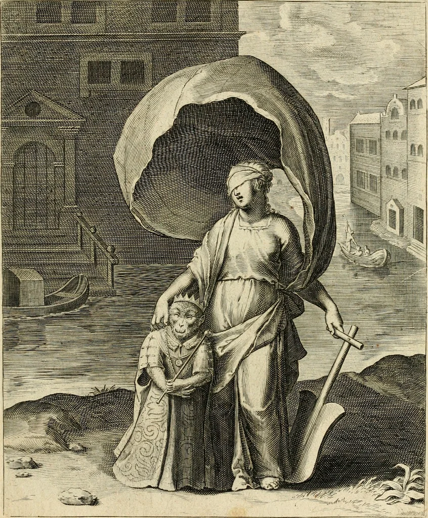 An illustration from Quinti Horatij Flacci Emblemata : imaginibus in aes incisis, notis[que] illustrata, 1612, leaf 158