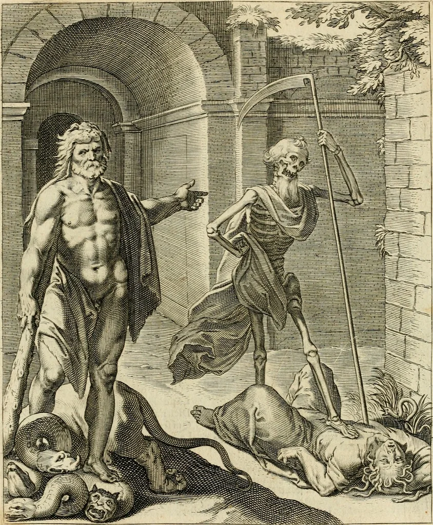 An illustration from Quinti Horatij Flacci Emblemata : imaginibus in aes incisis, notis[que] illustrata, 1612, leaf 176