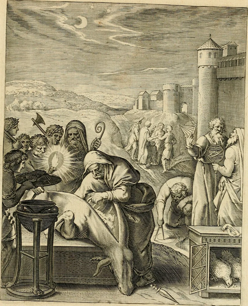 An illustration from Quinti Horatij Flacci Emblemata : imaginibus in aes incisis, notis[que] illustrata, 1612, leaf 190