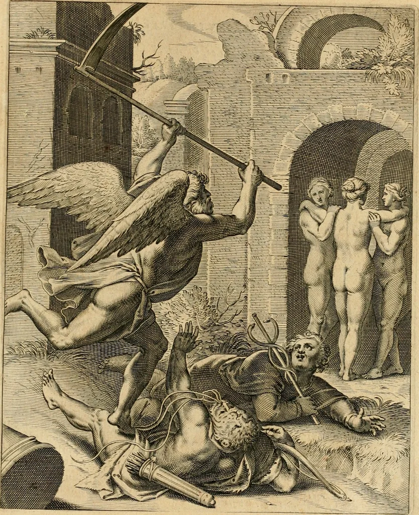 An illustration from Quinti Horatij Flacci Emblemata : imaginibus in aes incisis, notis[que] illustrata, 1612, leaf 194