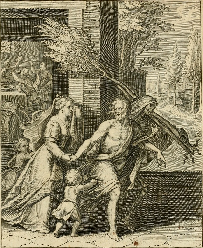 An illustration from Quinti Horatij Flacci Emblemata : imaginibus in aes incisis, notis[que] illustrata, 1612, leaf 200