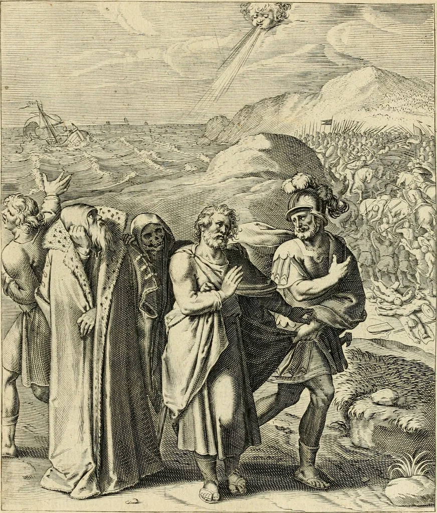An illustration from Quinti Horatij Flacci Emblemata : imaginibus in aes incisis, notis[que] illustrata, 1612, leaf 204