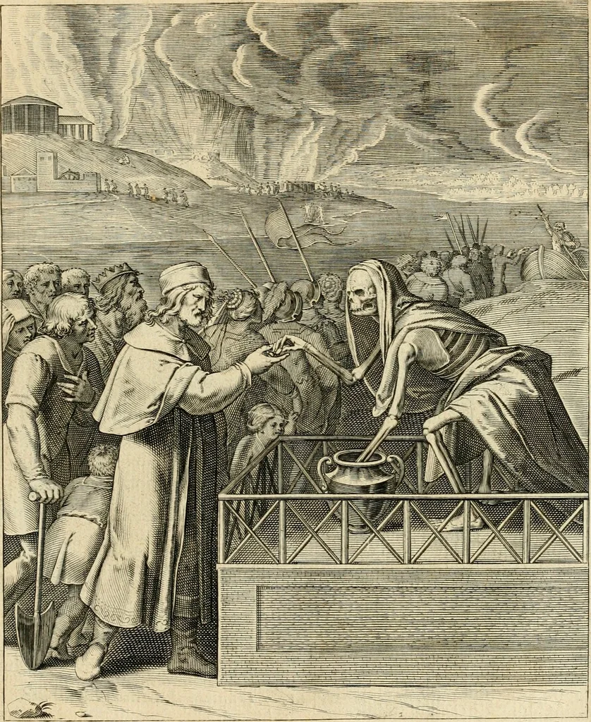 An illustration from Quinti Horatij Flacci Emblemata : imaginibus in aes incisis, notis[que] illustrata, 1612, leaf 206