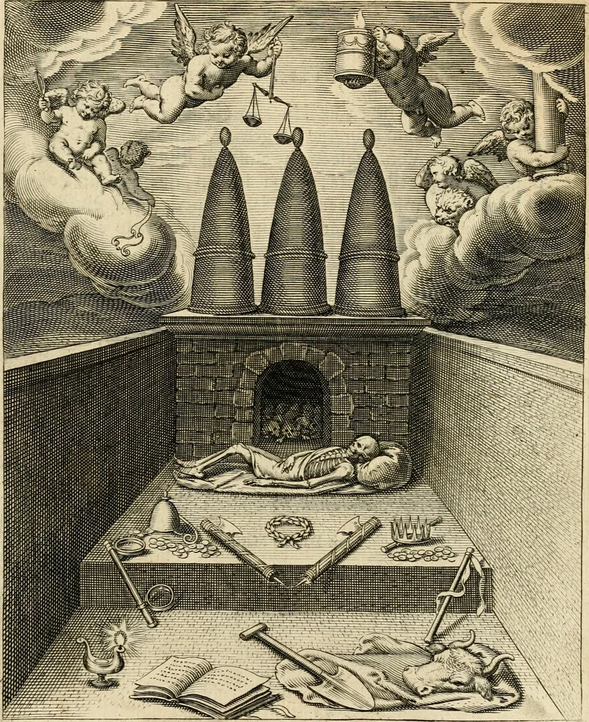 An illustration from Quinti Horatij Flacci Emblemata : imaginibus in aes incisis, notis[que] illustrata, 1612, leaf 216