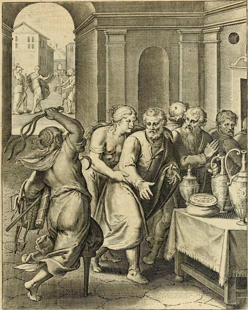 An illustration from Quinti Horatij Flacci Emblemata : imaginibus in aes incisis, notis[que] illustrata, 1612, leaf 30