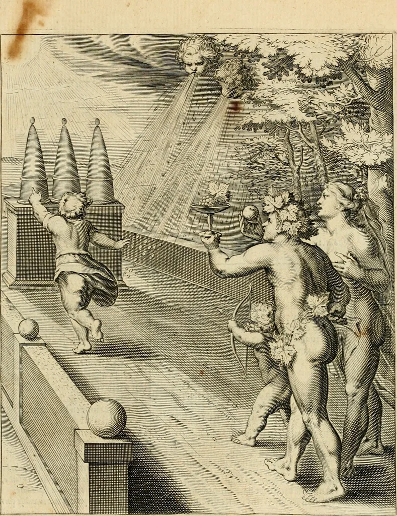 An illustration from Quinti Horatij Flacci Emblemata : imaginibus in aes incisis, notis[que] illustrata, 1612, leaf 40
